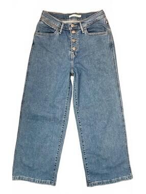 Levi's Mile High Cropped Wide Leg Jeans - Size 27 #flattering #buttonfly